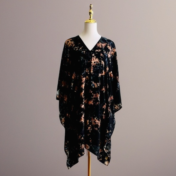 0108/ Black Brown Tie Dye , Short Kaftan - Picture 4 of 9